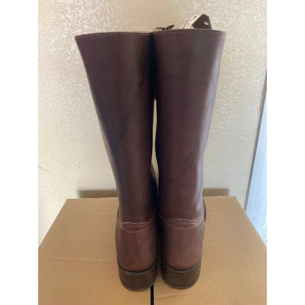 Frye 14L Brown Leather Campus Boots Men's 11 #87290 White Label NWOB Vtg 1980s - Picture 4 of 15
